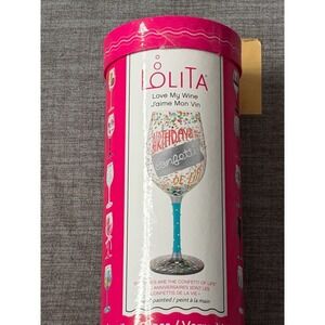 Lolita 50th Birthday Hand-Painted Artisan 15oz Wine Glass
